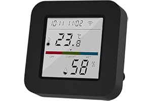 DOSILKC Smart IR Remote Control for Home Automation Air Conditioner Greenhouse Pet Garage Humidity Control, Tuya WiFi Temperature Humidity Monitor with LCD Display Compatible with Alexa Google Assistant