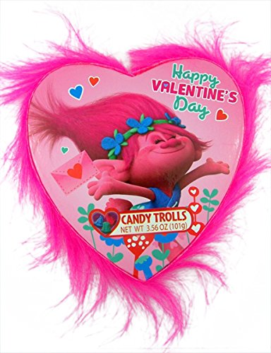 Dreamworks trolls valentine s day fur heart box with tr…