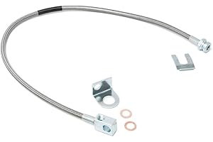 Rough Country Extended Rear Stainless Brake Lines Fits 1987-2006 [ Jeep ] Wrangler TJ YJ Cherokee XJ w/ 4-6" Lift 89703