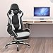 Gaming Chair,High Back Ergonomic Style Racing Chair Leather 180 Degree Reclining Computer Chair 360 Degree Swivel Adjustable Office Chair Footrest White Black, Headrest Lumbar Support