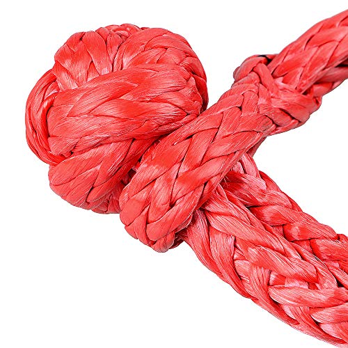 Astra Depots Set of 2PCS Red 1/2" Soft Shackle Rope Synthetic with Protective Sleeve (38,000LBs Max Breaking, WLL 15,000 LBs - 7.5 Tons) - Thumbnail 4