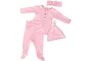STROLLER SOCIETY Coming Home Outfit and Hat Set for newborn boy and newborn girl, soft and stretchy gender neutral baby clothes, layette