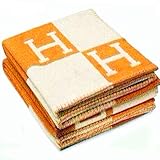 Initial Letter H Cashmere Knitted Throw Blanket for Couch/Chair/Love Seat/Car Camping Blanket Shawl 55