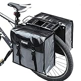 femor Waterproof Bike Bag Bicycle Panniers, 40L Double Luggage Pannier Bag with Adjustable Straps and 3M Reflective Trim, Best Mountain Road Bike Trunk Bag, Black