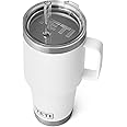 YETI Rambler 35 oz Tumbler with Handle and Straw Lid, Travel Mug Water Tumbler, Vacuum Insulated Cup with Handle, Stainless Steel, White