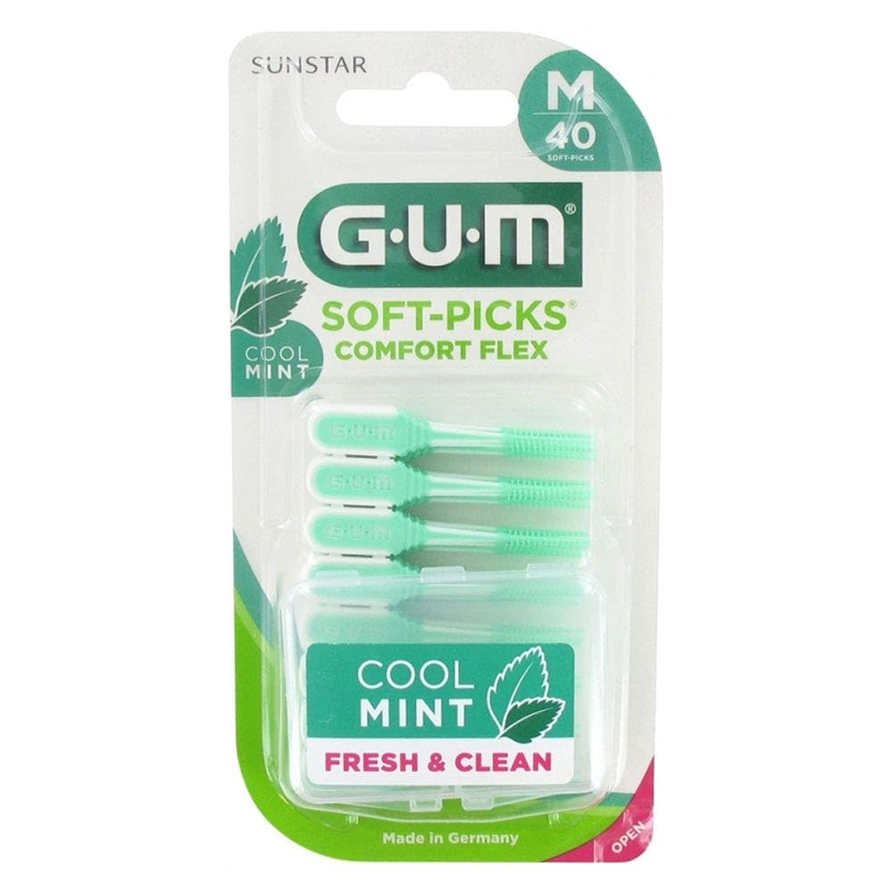 Gum 660 Softpicks Comfort Flex Regular, 40 Pack, Black, Standard