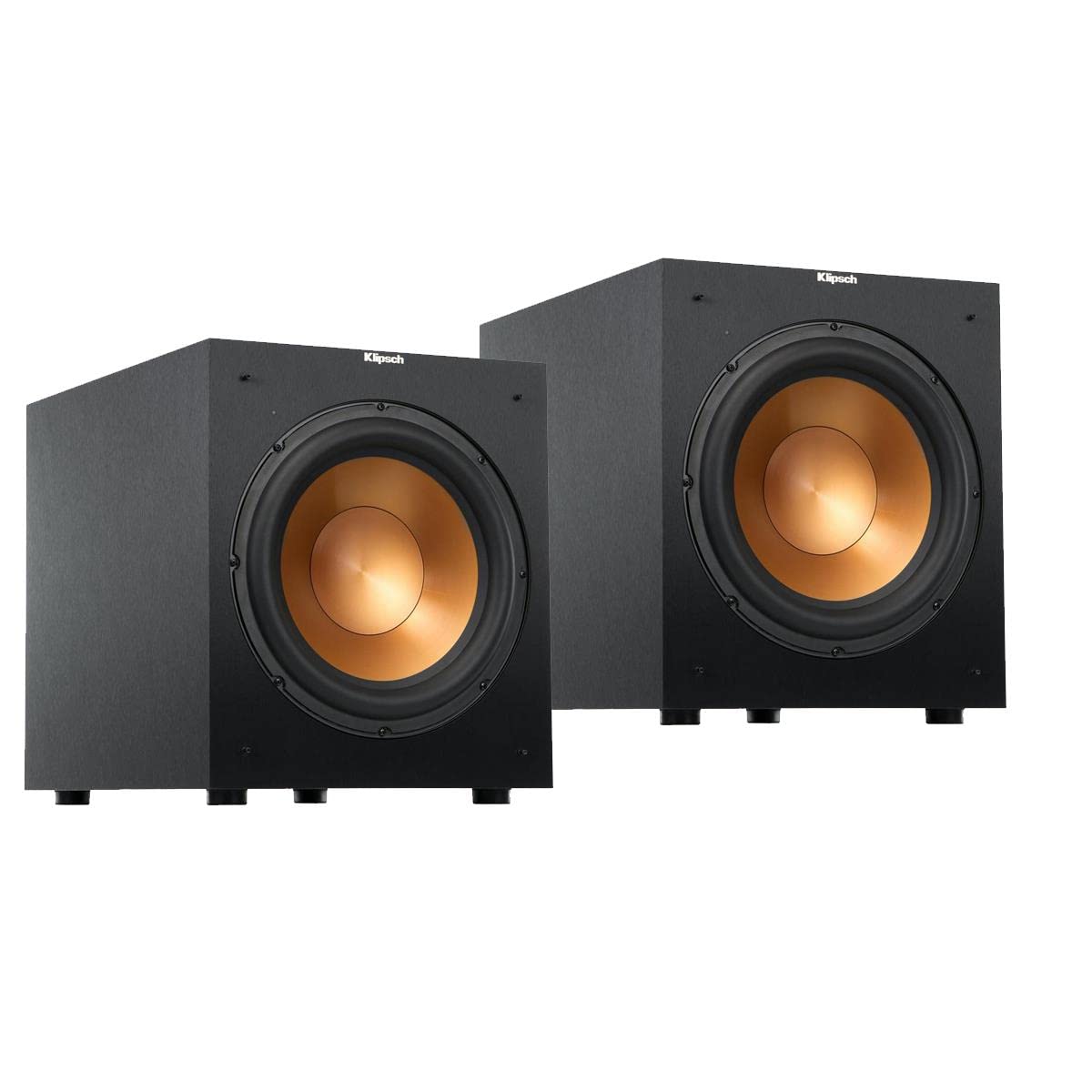 Klipsch 2X Reference R-12SW 12 400W subwoofer totalmente digital, chapado de polímero negro cepillado