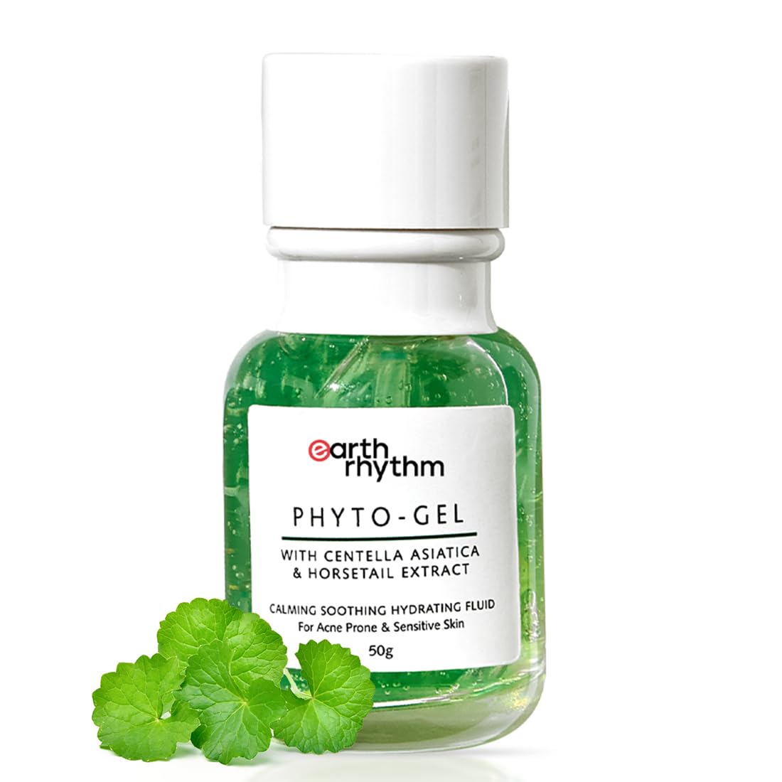 Earth Rhythm Phyto Gel with Centella Asiatica & Horsetail Extract Face Gel | Fade Scars, Fight Acne Breakouts, Heals & Hydrates Skin| For Acne Prone, Oily & Sensitive Skin, Men & Women - 50 ml