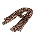uxcell Leopard Cheetah Animal Print Chiffon Scarf Beach Wrap Shawl Women's Scarves 162 x 71cm/63 3/4 x 28 inches (L*W) Black Brown