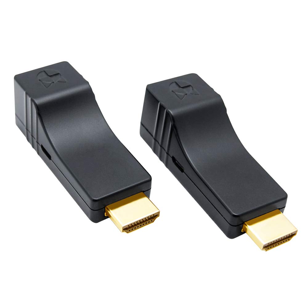 DDMALL HDMI Extender over Single CAT5e/CAT6 Cable, Mini Size, USB-Powered, POE/POC, Full HD 1080P, No Latency, No Signal Loss, No Extra HDMI Cables Needed, Transmitter and Receiver Kit (HE-15)