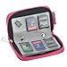 Foxnovo 22-Slots SD SDHC MMC CF Micro SD Memory Card Holder Pouch Case Zippered Storage Bag Protector (Rosy)