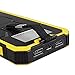 QueenAcc 15000mAh Solar Charger, Solar Power Bank with LED Flashlight Portable Charger, Backup Solar Power Pack, Dual USB Port Solar Battery Charger for Smart phones and Other USB Devices(yellow)