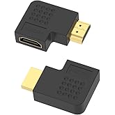 VCE HDMI 90 and 270 Degree Adapter, Right Angle HDMI Connector Male to Female for 4K & 3D, Wall Mounted TV/Laptop/Roku Stick,