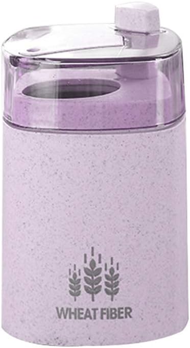 Bodhi2000 Wheat Straw Automatic Toothpick Holder Box Storage Dispenser for Home Restaurant Kitchen Supplies Purple
