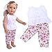Livoty Doll Clothes Outfit Set T-Shirt Pants Set for 18 Inch American Toy Girl Doll Clothes Accessory Girl Toy (ZRJ81012106)