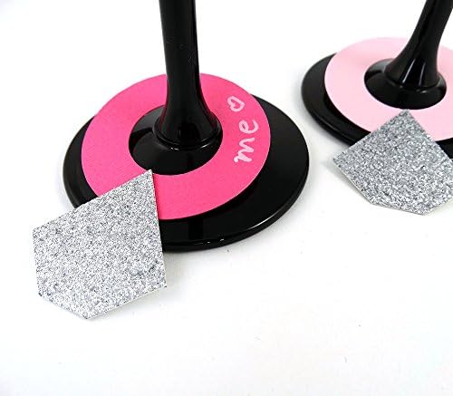 20 Plain He Put a RING on it wine glass rings, Glitter, Silver, Diamond, Hot Pink, Light Pink, Wine, Drink, Bridal Shower Party, Name Tags