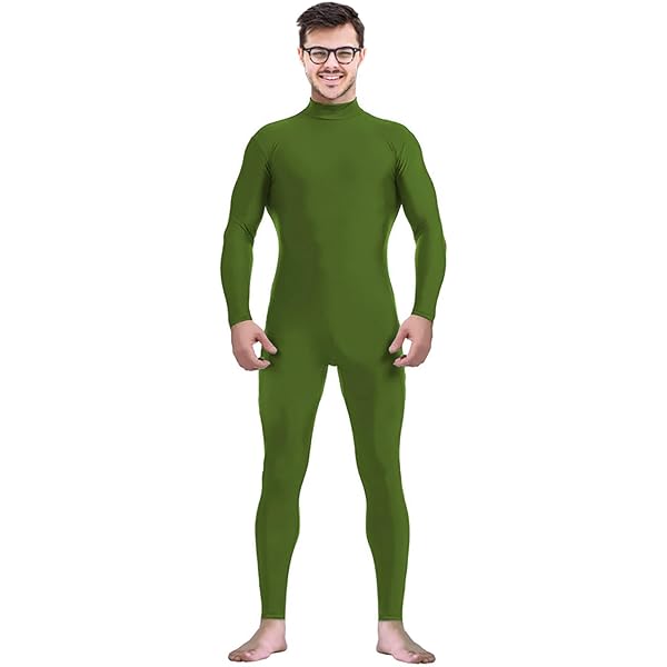 Sleek Men’s Glossy Bodysuit Jumpsuit – Full Body Zipper Leotard With Stretch Fit