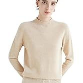 RUCPUW 100% Merino Wool Sweaters Women's Fall Winter Warm Soft Knitted Loose Pullover Turtleneck Long Sleeves