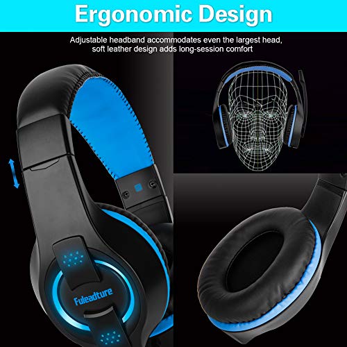 image for Gaming Headset for PS4 PC, Fuleadture Stereo Xbox One Gaming Headset w