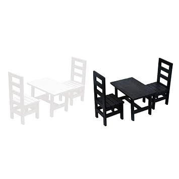 Baoblaze 2 Set 1 6 Mini Tavolo Da Pranzo In Legno 2 Sedie