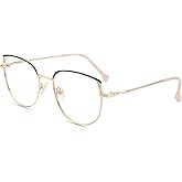 Firmoo Cat Eye Blue Light Blocking Glasses for Women, Metal Lightweight Blue Light Filter Computer Glasses