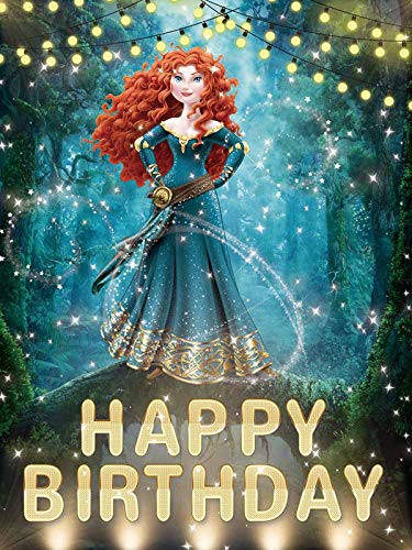 Brave Backdrop Princess Merida Banner Birthday Party Supplies for Photography Enchanted Forest Backdrop Little Princess Photo BackgroundTabletop 5x7Ft