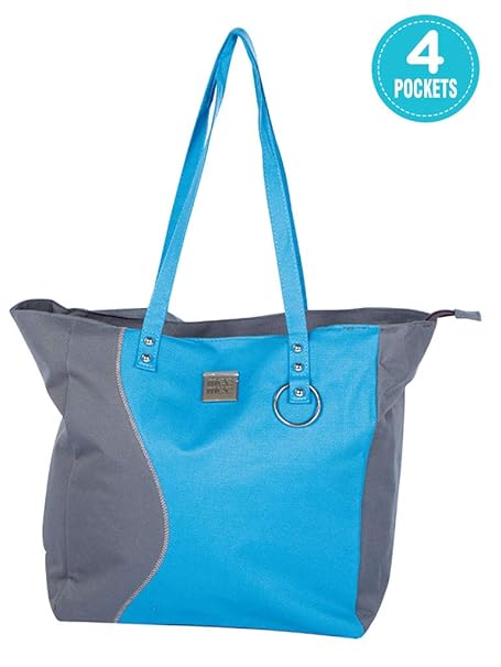 Mee Mee Multipurpose Diaper Bag (With Bottle Warmer & Changing Mat, Blue Grey)