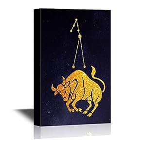 Constellation Canvas Wall Art - Taurus - Gallery Wrap Modern Home Art | Ready to Hang - 12x18 inches