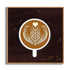 Framed Canvas Home Artwork Decoration Coffee Canvas Wall Art for Living Room, Bedroom - 16x16 inches
