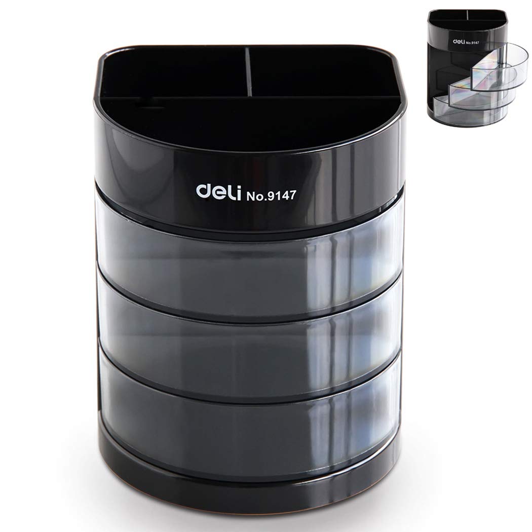 SIPLIV Creative Pencil Holder Pen Container Ideal Desk Accessory Can Accommodate Small Objects Office Pen Organizer - Black