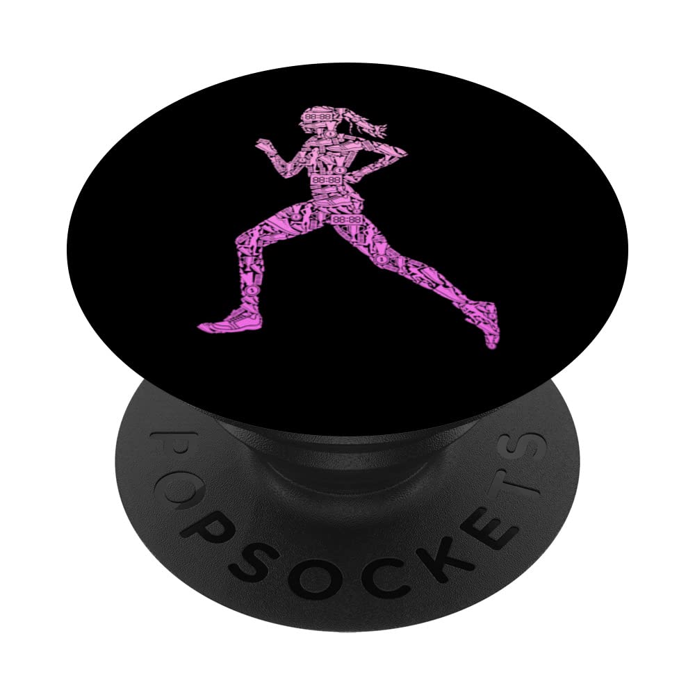 Running Marathon Runner Jogging Women PopSockets Swappable PopGrip