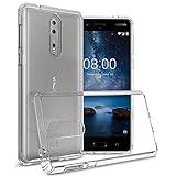 Nokia 8 Case, CoverON ClearGuard Series Hard Slim Fit Phone Cover with Clear Back and Flexible TPU Bumpers for Nokia 8 - Clear