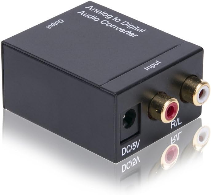 Analog to Digital Audio Converter RCA L/R to Toslink Coaxial Audio Adapter