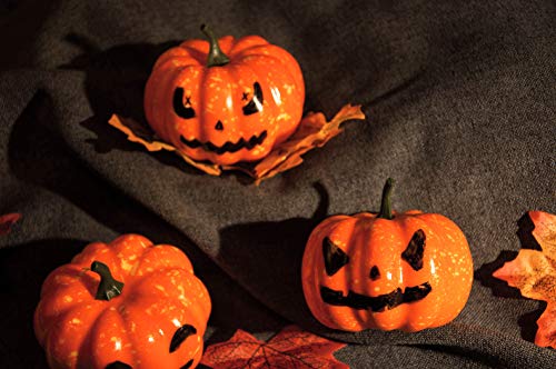 Toopify Artificial Pumpkins, 20PCS 3.15" Fake Pumpkins with 30PCS Lifelike Maple Leaves, Lifelike Simulation Pumpkins for Decorating Halloween Thanksgiving Wedding Centerpieces