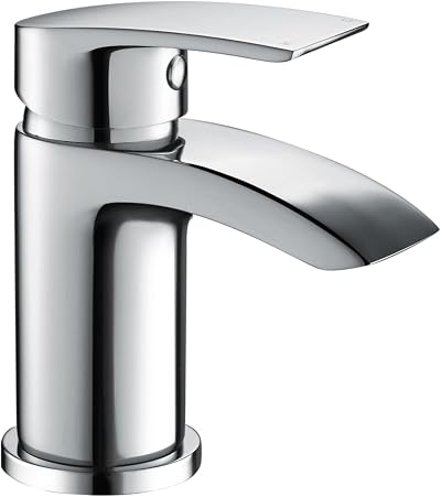 Hapilife Basin Taps Waterfall Mono Chrome Brassed Monoblock Sink Mixer Tap G1/2