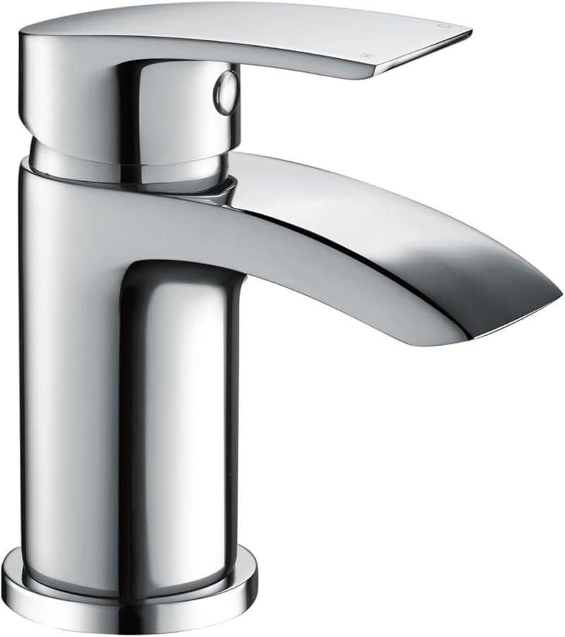 Hapilife Basin Taps Waterfall Mono Chrome Brassed Monoblock Sink Mixer Tap G1/2