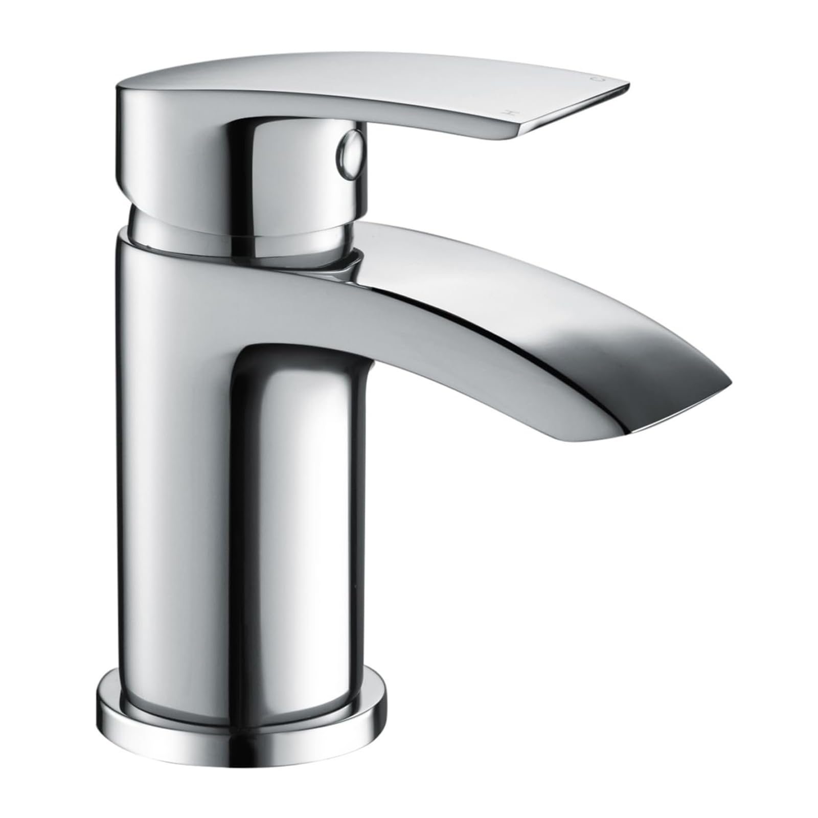 Hapilife Basin Taps Mixers Waterfall Bathroom Sink Mixer Tap Mono Chrome Brass Monoblock Small Cloakroom Faucet with G1/2’’ Hoses Single Lever Modern