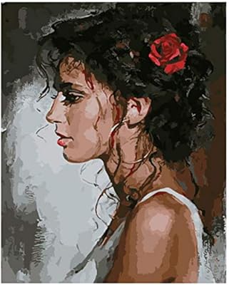 Beauty Side Face Scenery Paint By Numbers Kits With 40x50cm
