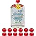 Pure Natural Goodness Reusable Food Pouch (6-Pack) - Double Zipper w/Leak Proof Cap - Holds Homemade Puree & Healthy Snacks for Babies, Toddlers, Preschool, School Aged Children
