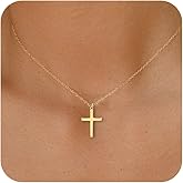 Moodear Cross Necklace for Women - Dainty 14K Gold Plated/Sterling Silver/Rose Gold Layered Cross Pendant Simple Cute Necklaces for Women Trendy Jewelry Gifts