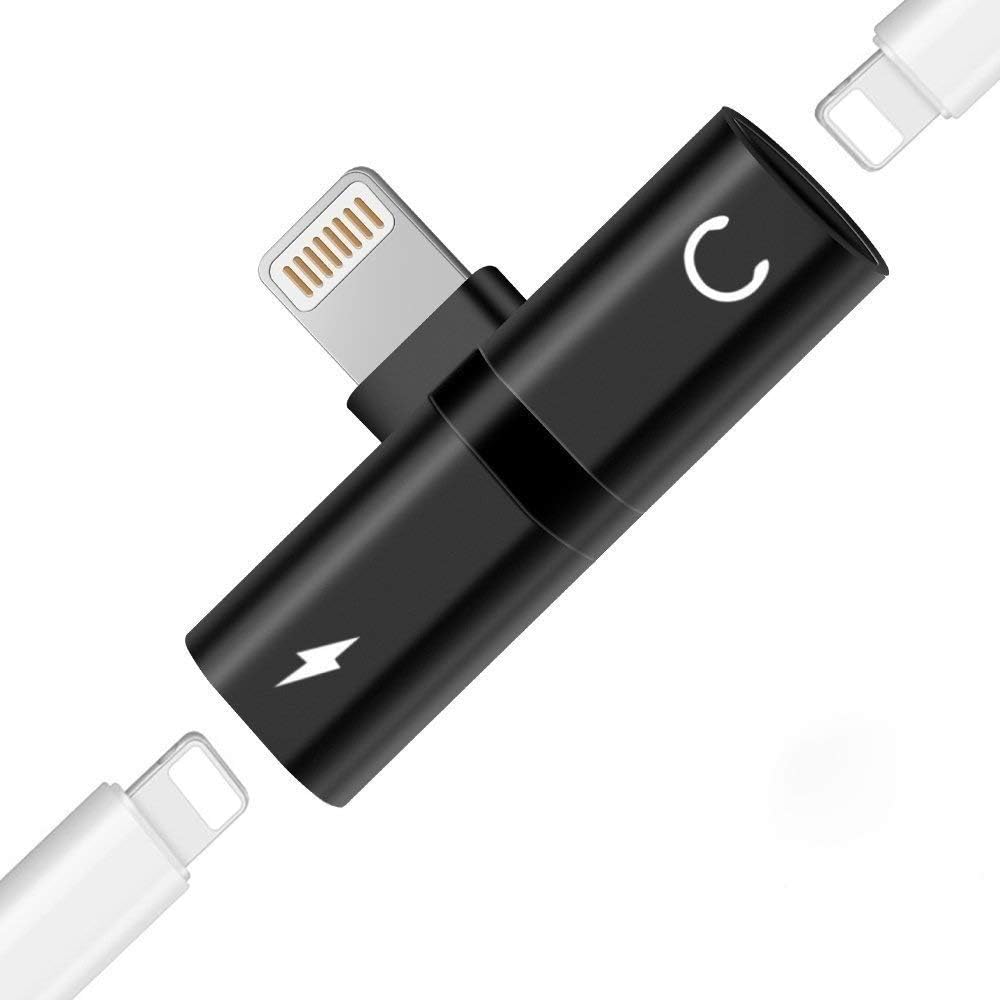 AGS Retail Ltd Compatible Earphone/Phone Jack Adapter Replacement for iPhones – Black, 2 in 1 Dual Audio Splitter with 2 Ports | High-Tech Accessories