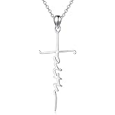 LEECCI Cross Necklace for Women 925 Sterling Silver Crucifix Pendant Christian Cross Jewelry for Women Men