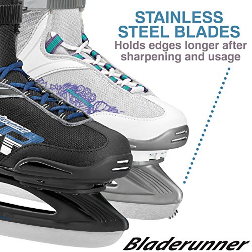 Bladerunner Ice by Rollerblade Zephyr Women's Adult Ice Skates, White and Purple, Recreational, Ice Skates, US Size 7 - Thumbnail 3