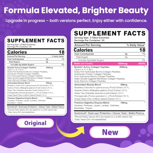 Collagen Gummies for Women & Men 3000mg, Hydrolyzed Collagen Peptides with Antioxidant Blend & Digestive Enzymes, Multi Collagen (Type I,II,III,V,X) for Anti-Aging, Hair, Skin, Nails, Sugar Free,60Cts