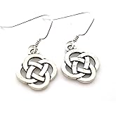 Celtic Knot Earrings - Irish Charm Earrings - Sterling Silver Earrings - Simple Charm Handmade Jewelry - Gift for Her