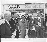 Vintage photo of Governor Manfred Naslund, exhibition director of Urban Engstrom, wife Lassinantti and her husband Ragnar gathered at Nolia
