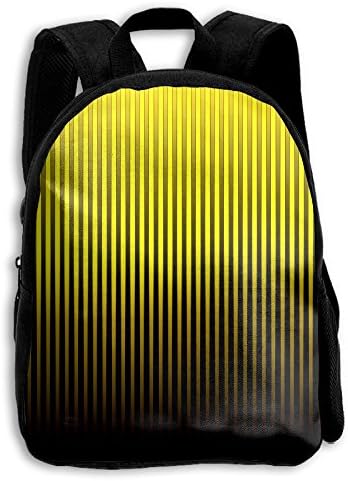 Stripe Yellow Black Kid Boys Girls Toddler Pre School Backpack Bags Lightweight