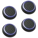 Fosmon [Set of 4] Analog Stick Joystick Controller Performance Thumb Grips for PS4 | PS3 | Xbox One | Xbox 360 | Wii U (Black &amp; Blue)