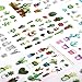 Sanmatic Sticker 12 Sheets(300pcs) Green Cactus Plant Decorative Stickers Scrapbooking Stick Label Diary Stationery Album Bullet Journal Planners Stickers