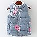 Kids Toddler Girls Floral Fleece Jacket Vest Coat Waistcoat Warm Winter Clothes Outwear (Gray, 3T)
